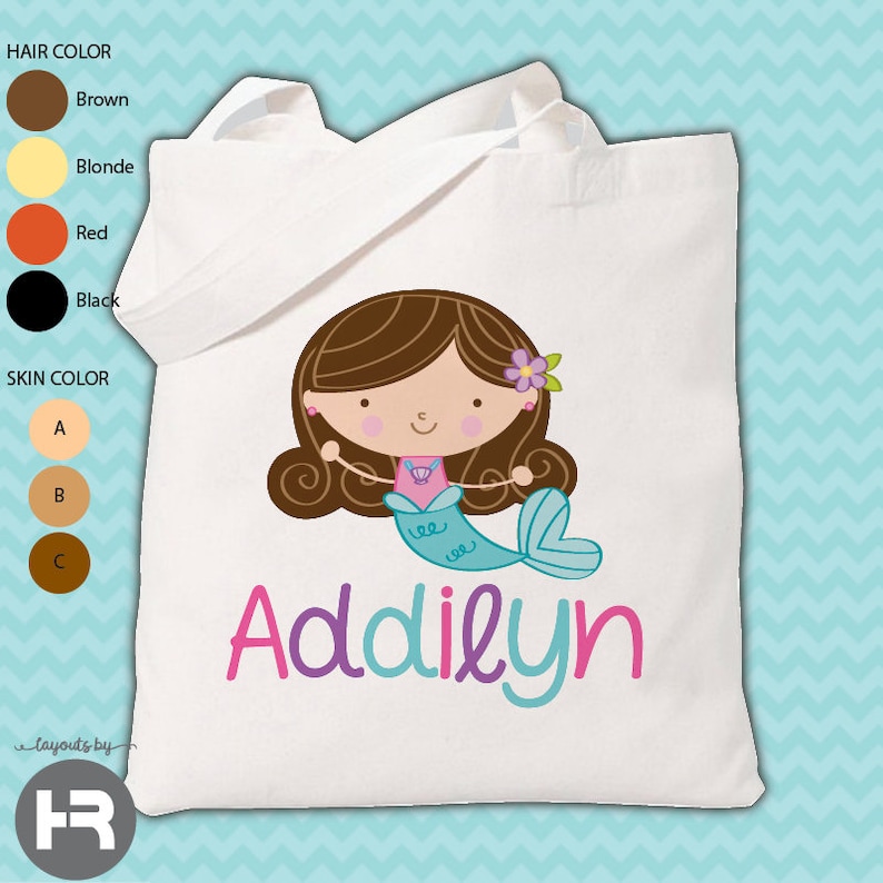 Mermaid Bag Personalized \u2022 Mermaid Tote Bag \u2022 Mermaid Party Favor Bag \u2022 Mermaid Beach Bag \u2022 Mermaid Pool Bag \u2022 Mermaid Birthday Gift Bag