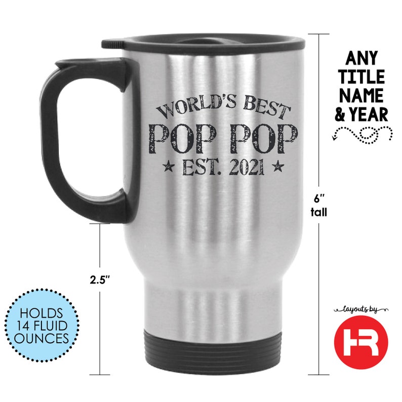 World's best pop pop Stainless Steel Travel coffee Mug pop pop coffee Mug Father's Day Gift pop Pop birthday Gift or christmas Gift image 2