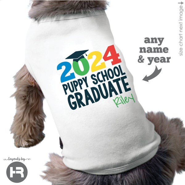 puppy school graduate shirt • custom dog graduation t-shirt • personalized with any name & year