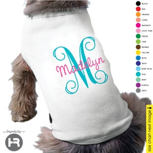 monogram dog shirt custom personalized dog outfit image 1