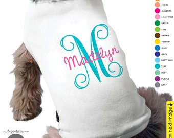 monogram dog shirt • custom personalized dog outfit