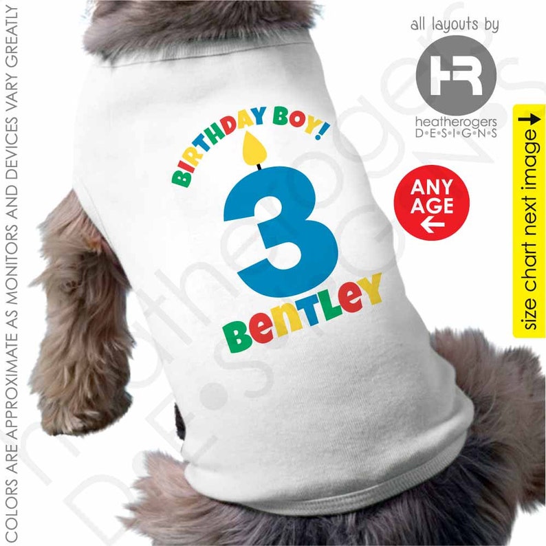 Boy Dog Birthday Shirt Personalized Any Age Etsy
