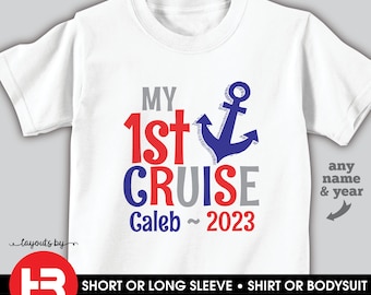 my 1st cruise shirt or bodysuit • boys personalized anchor cruise t-shirt • custom first cruise trip vacation shirt