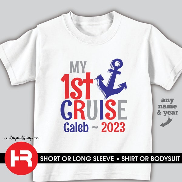 my 1st cruise shirt or bodysuit • boys personalized anchor cruise t-shirt • custom first cruise trip vacation shirt