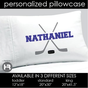 hockey pillowcase personalized decorative bedding decor • team gift, birthday present or Christmas gift