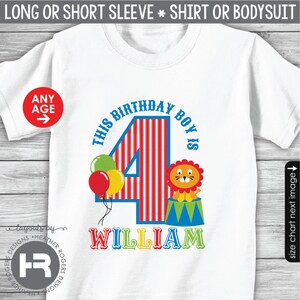 circus birthday shirt or bodysuit any age personalized carnival birthday t-shirt image 4