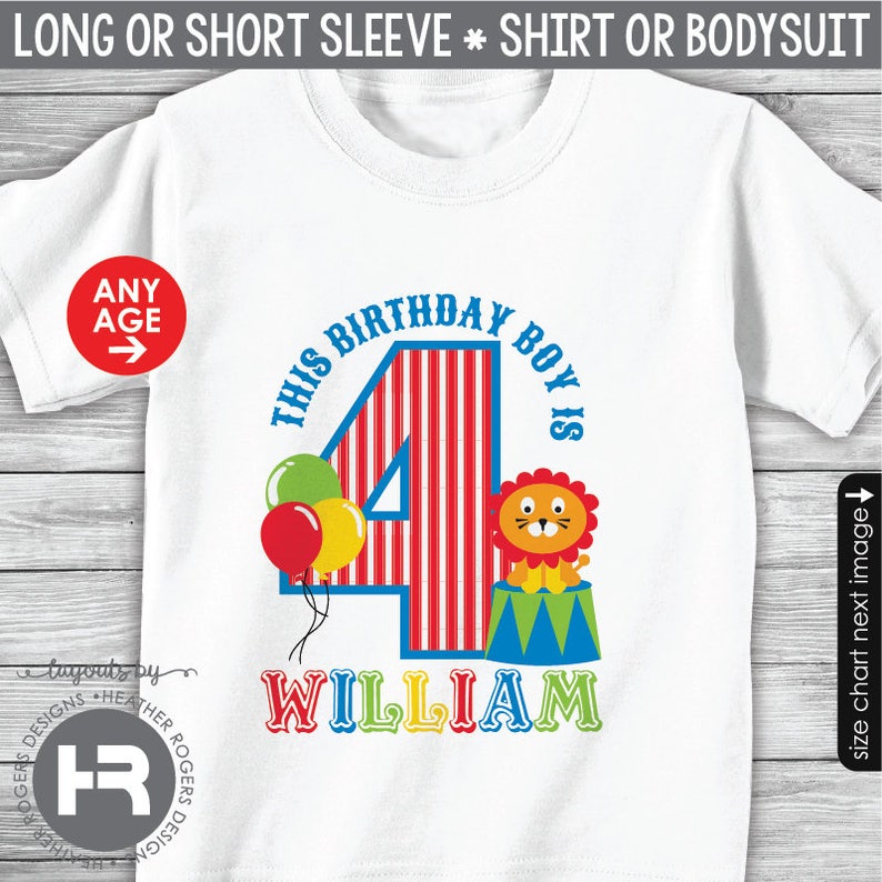 circus birthday shirt or bodysuit any age personalized carnival birthday t-shirt image 4