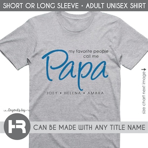 Personalized Papa T-Shirt with Grandchildren Names