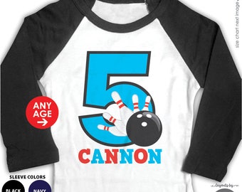 bowling birthday shirt • raglan birthday • custom boys bowling shirt • made for any age