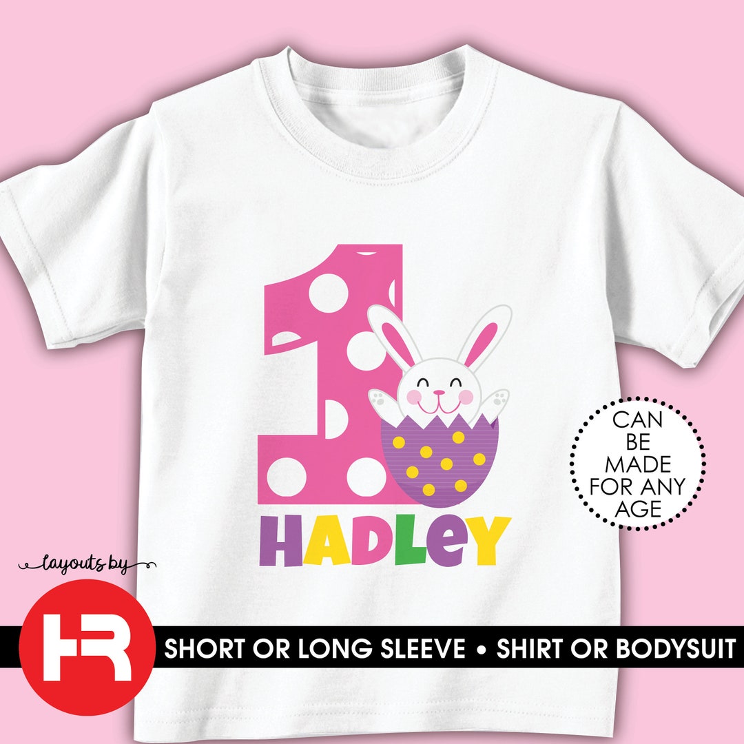 Girl Easter Bunny Birthday Shirt or Bodysuit Monogrammed • Spring ...