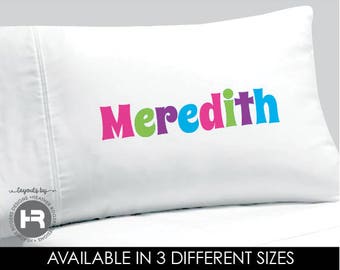 girls personalized pillowcase • printed decorative pillow case  • slumber party favor gift