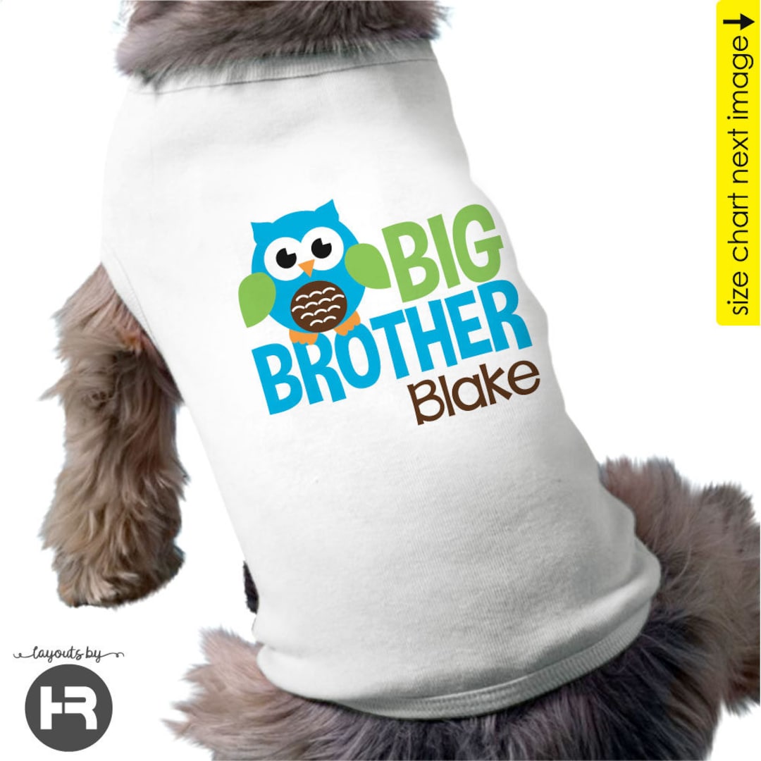 Dog Big Brother Shirt Owl Big Brother Dog Shirt Pregnancy Announcement Dog Shirt Baby