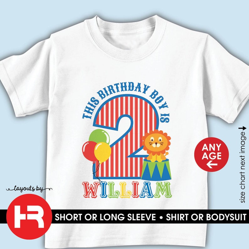 circus birthday shirt or bodysuit any age personalized carnival birthday t-shirt short sleeve