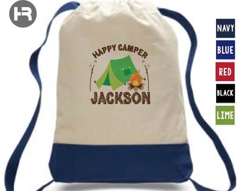 camping backpack • camper backpack • personalized boys backpack • printed camping bag • Summer camp bag • camping Birthday Gift