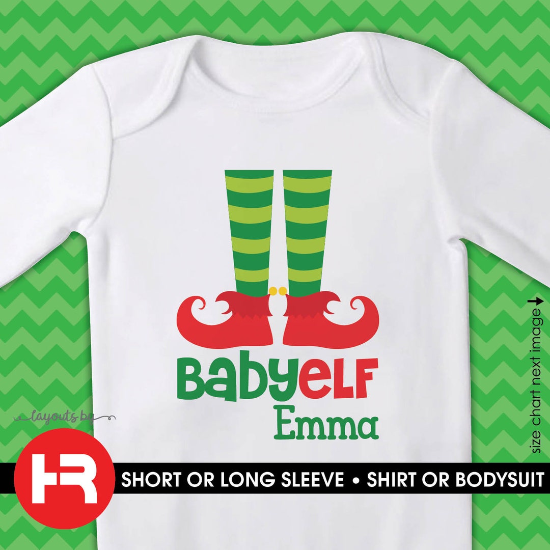 Baby's First Christmas Outfit Monogram Baby Elf Shirt or Etsy