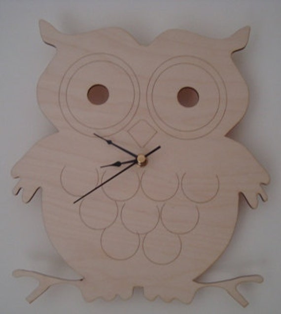 Items similar to Quirky large Owl Wall Clock on Etsy