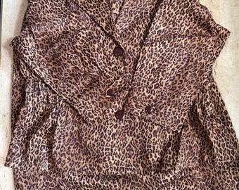 Joan Rivers Safari Chic Brun och Svart Pennkjol och Rynkad Kavaj XL