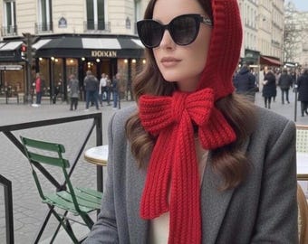 Belle Bonnet Crochet Pattern | Bow Tie Hood Scarf (PDF Download)