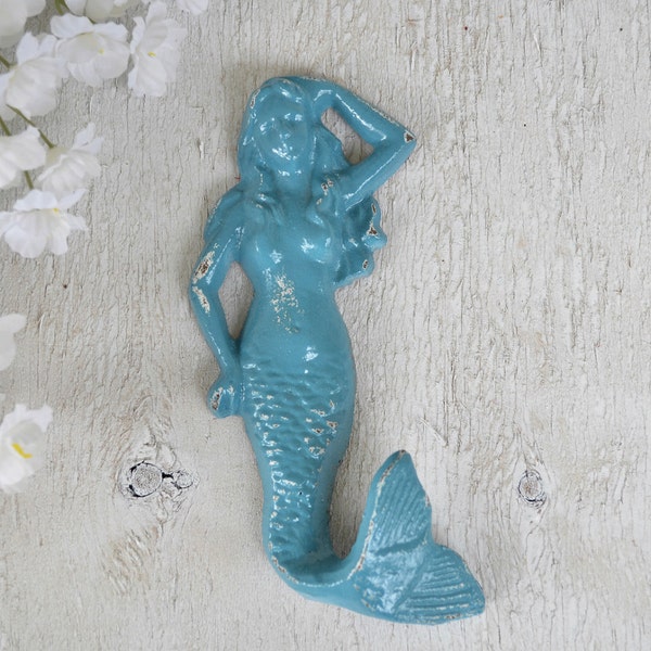 Mermaid Hook, Cast iron hook, Coat hook, Spa Hook, Robe Hook, Key Hook, Jewelry Holder, Beach Decor