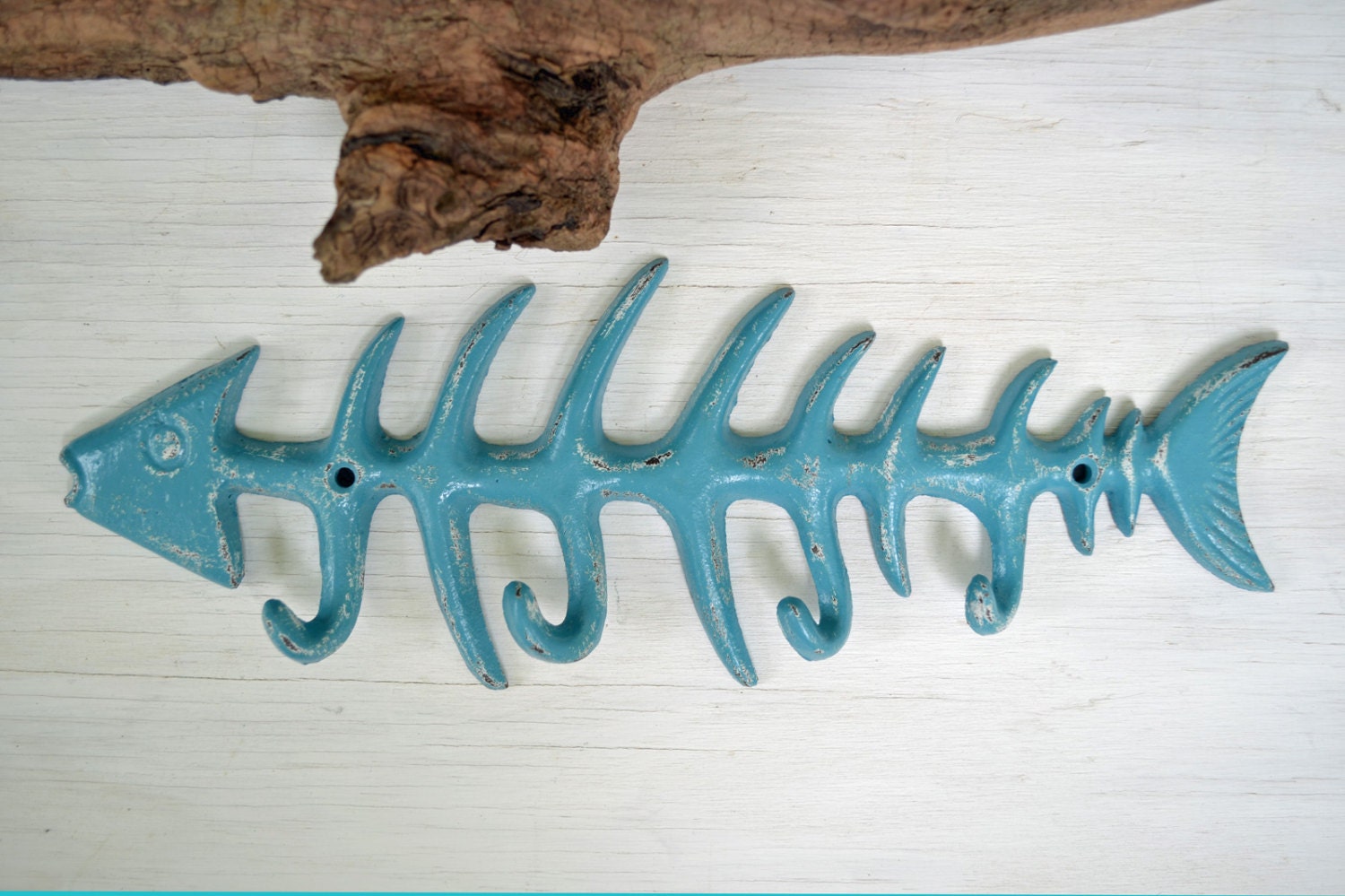 13.5 Fish Bone Cast iron hook Coat hook Towel Etsy