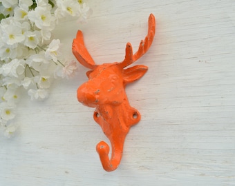 Cast Iron Moose Hook, Wall Hook, Robe Hook, Animal Hook