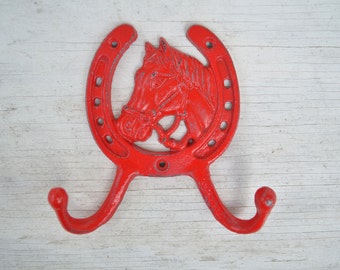 Cast iron Horse Shoe Hook, Double Wall Hook, Coat Hook, Key Hook, Robe Hook, Animal Hook, Decorative Hook