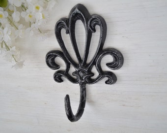 Large Wall Hook Cast Iron Entryway Coat Hook Ornate Decortive Bathroom Towel Hook Sturdy Backpack Hook Outdoor Hook for Patio