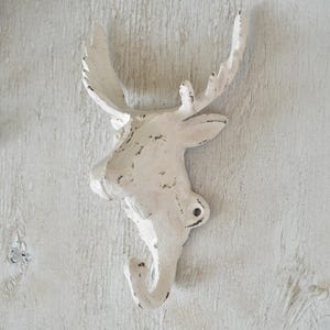 Moose Deer Hook Cast iron Wall Hook Coat Hook Key Hook Farmhouse Decor image 3