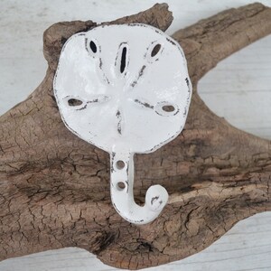 Sand dollar Hook, Cast Iron Hook, Hand Towel hook, Key Hook, Tropical Decor, Wall hook, Beach Decor