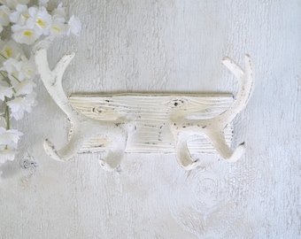 Antler Wall Hook Cast Iron Deer Antler Key Hook Coat Hook Backpack Hook Decorative Entryway Wall Hook Sturdy Wall Hook Farmhouse Hook