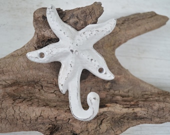 Star fish Hook, Cast Iron, Coat hook, Tropical Decor, Towel hook, Jewelry Holder