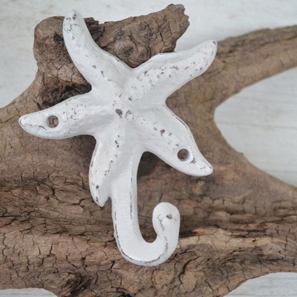 Star fish Hook, Cast Iron, Coat hook, Tropical Decor, Towel hook, Jewelry Holder