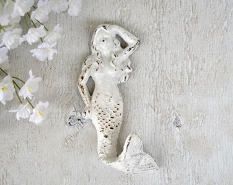 Mermaid Hook, Cast iron hook, Spa Hook, Key Hook, Bathroom hook, Jewelry Holder, Beach Decor