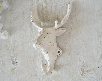 Moose Deer Hook - Cast iron Wall Hook - Coat Hook - Key Hook - Farmhouse Decor