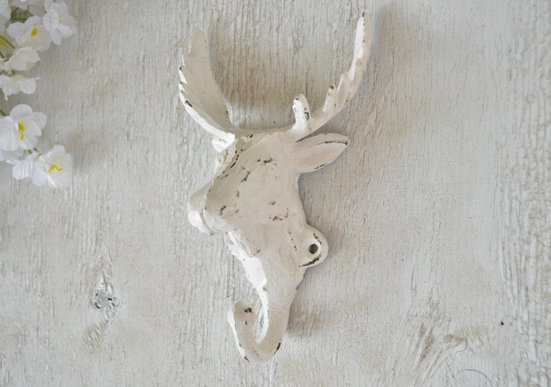 Moose Deer Hook Cast iron Wall Hook Coat Hook Key Hook Farmhouse Decor image 1