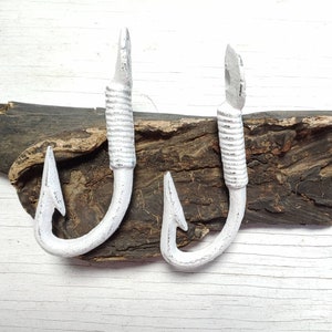 One Fishing Wall Hook, Cast Iron, Nautical Decor, Tropical, Beach Decor Hooks, Key hook, Fish Hook