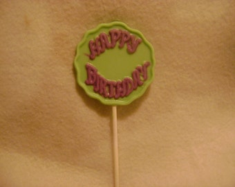 12 Chocolate Happy Birthday Lollipop