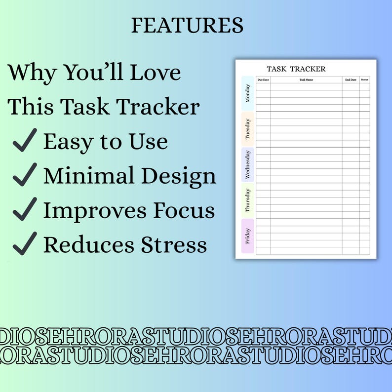 Task Tracker Printable | HP Classic Planner Insert | Daily Task Tracker ...