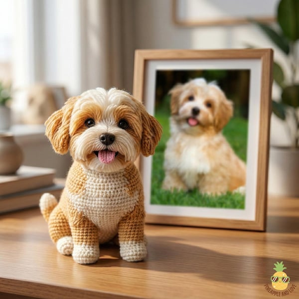Custom Dog Crochet Doll From Photo, Handmade Pet Memory Keepsake