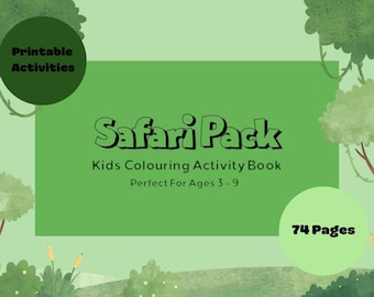 Safari Animal Activity Book for Kids | Colouring Pages, Fact Sheets, Quizzes & Printable Wildlife Learning Activities