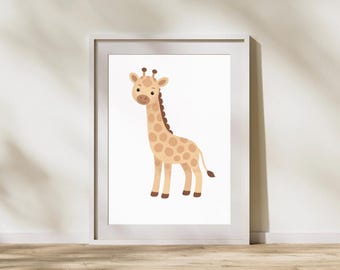 Minimalist Giraffe Nursery Wall Art | Printable Kids Room Decor PDF