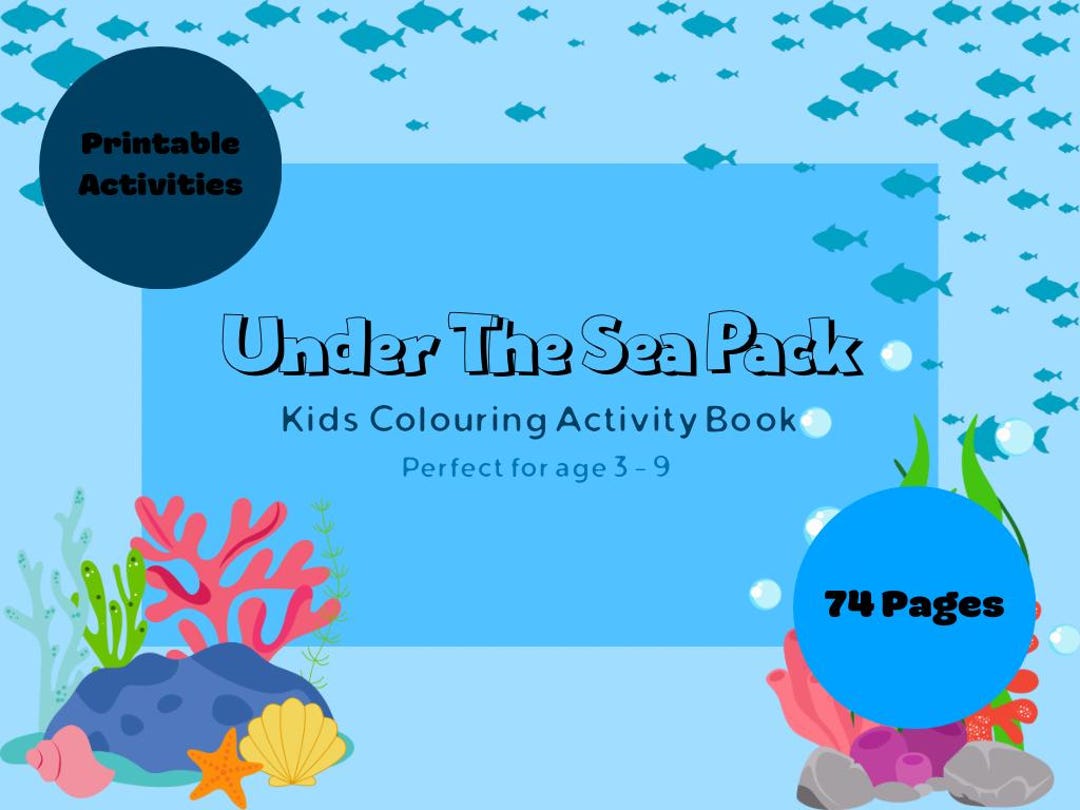 Under the Sea Activity Book for Kids | Ocean Animal Colouring Pages ...