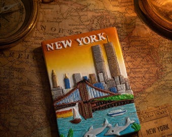 New York City Fridge Magnet, Cute Clay Refrigerator Magnets, Europe Travel Gift, NYC Souvenir, Dopamine Decor,Housewarming Gift for New Home