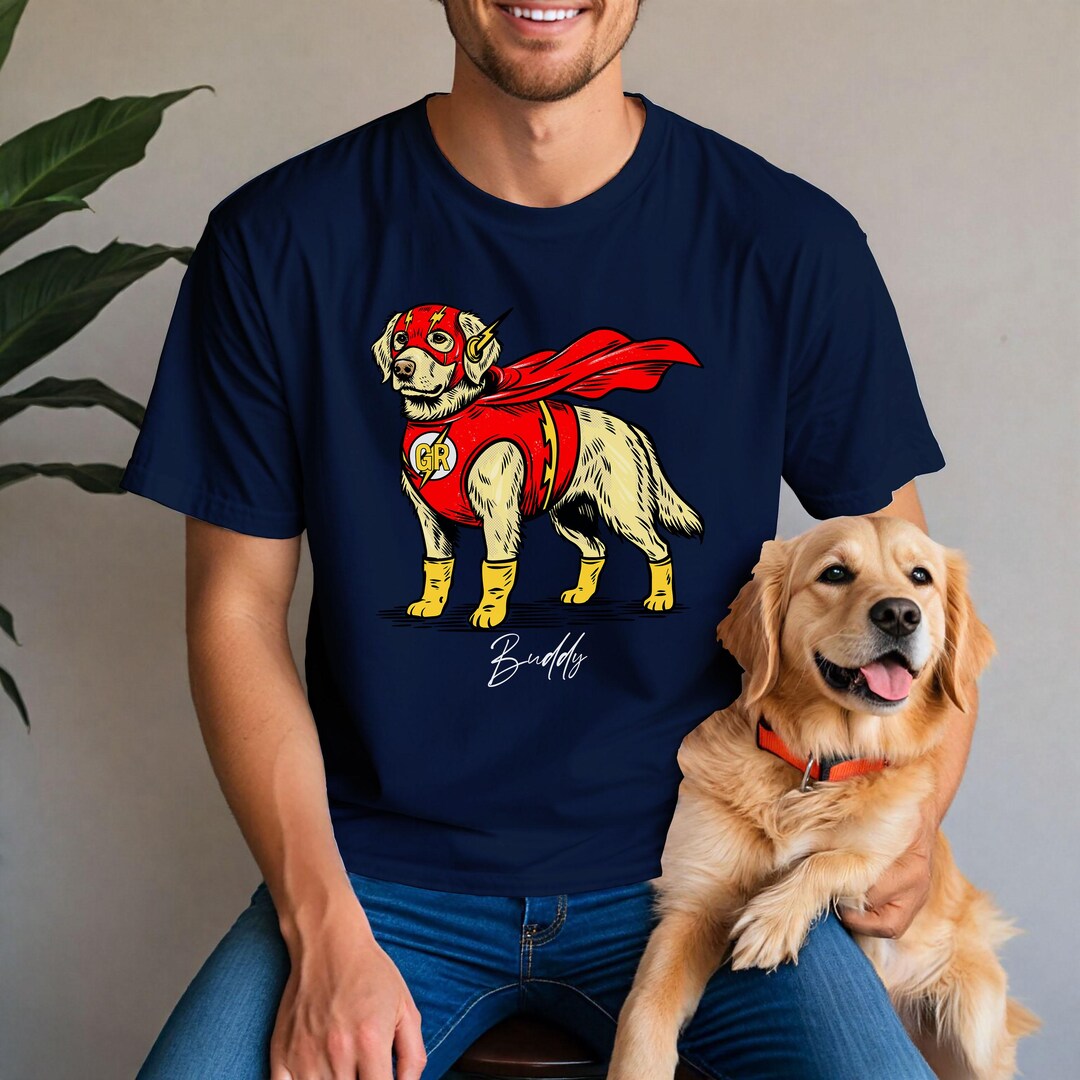 Golden Retriever Shirt Comics Custom Dog Name - Etsy