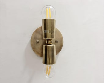 Applique da parete in ottone di metà secolo, lampada da bagno moderna