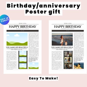Personalized Birhtday / Anniversary Poster | Romantic Anniversary Gift (Digital Download)
