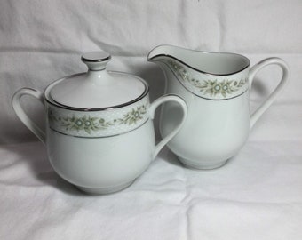 Vintage Sango china Sugar Bowl and Creamer Garland pattern 6271 Japan