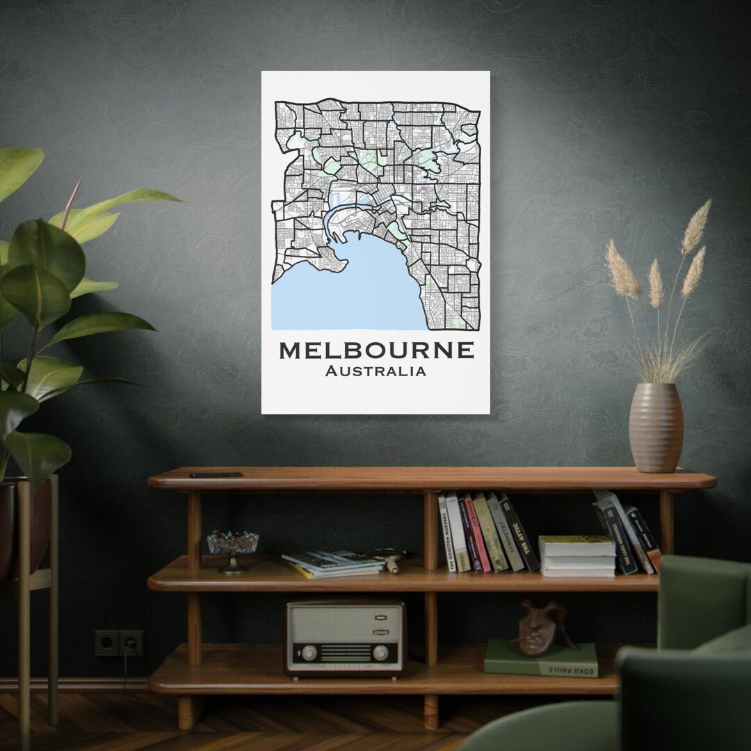 Unique Melbourne Map Canvas Art | Painting by Suburbs - Etsy