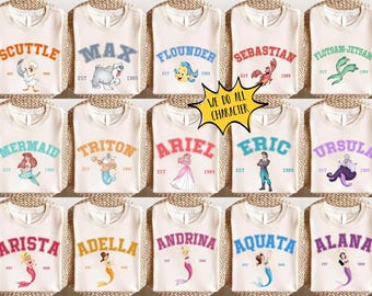 Custom Retro Disneyland Little Mermaid Shirt, Women's Little Mermaid Ariel Shirt, Ariel Mermaid Shirt, Disneyland Ariel Shirt, Ariel Mermaid