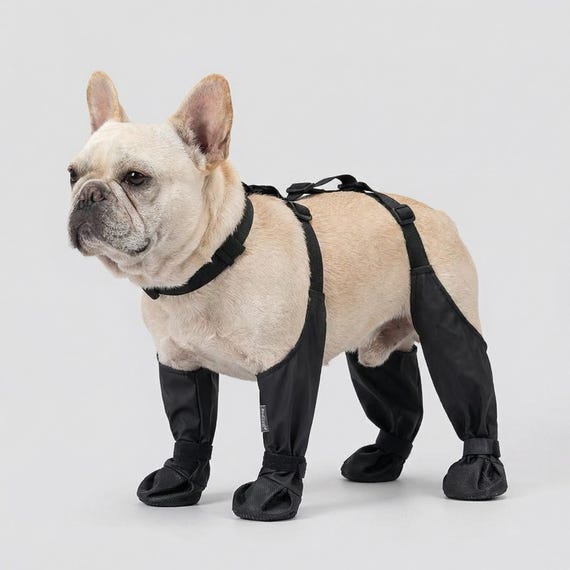 Waterproof Dog Leggings with Harness – Anti-Slip Rain Boots, Outdoor Protection